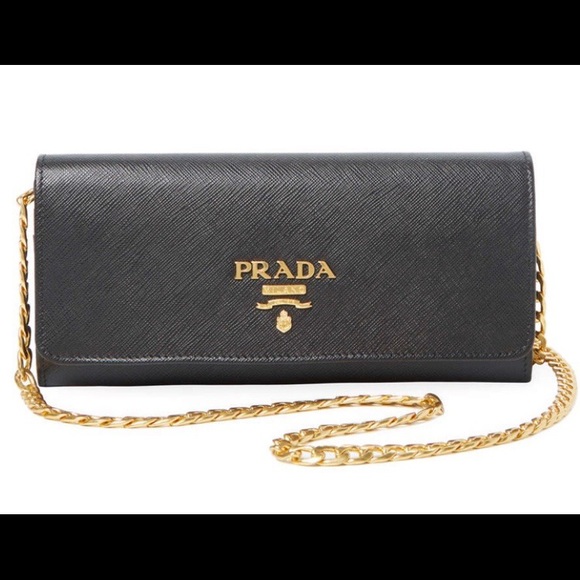 Prada Handbags - Prada Small Saffiano Wallet On A Chain